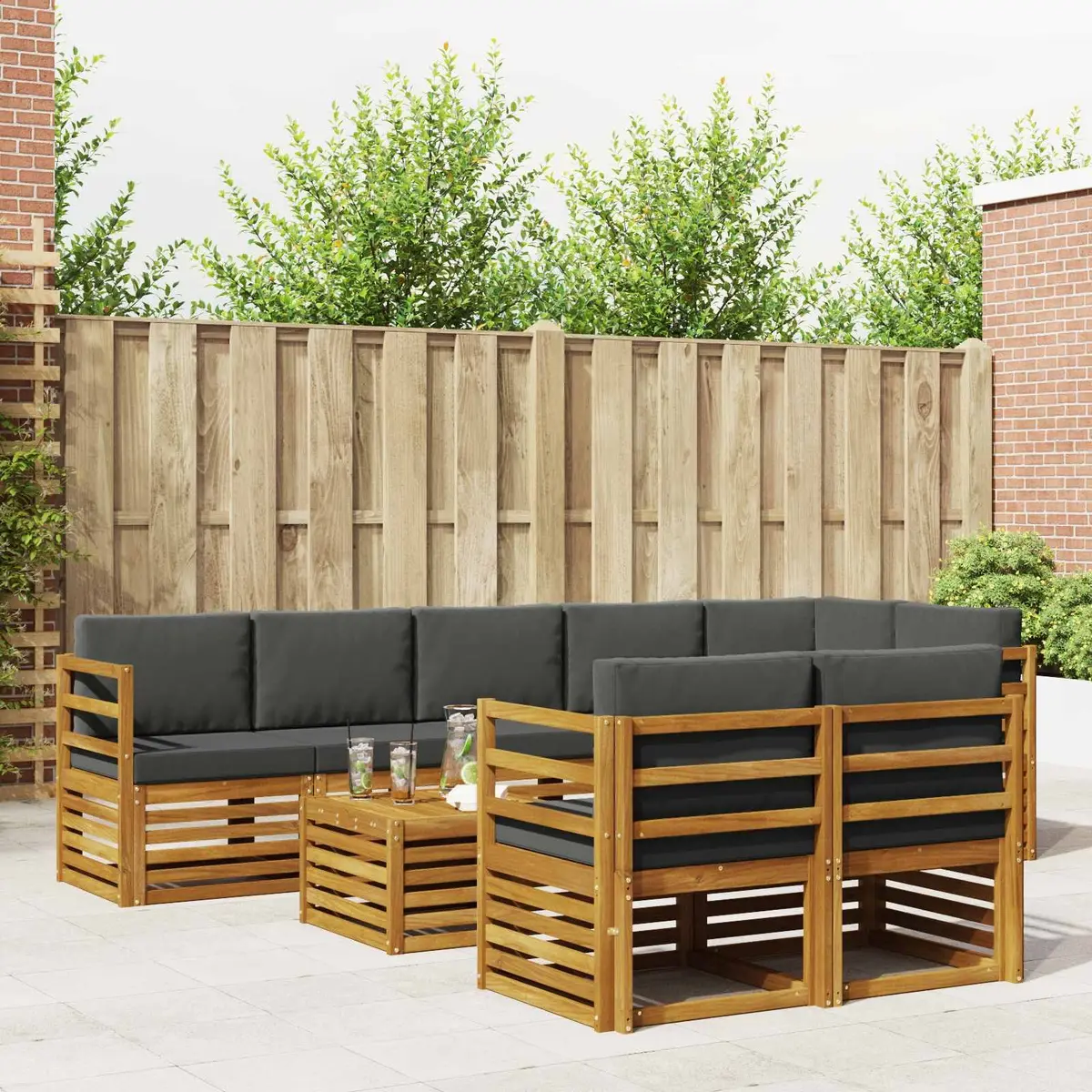 9 Piece Modular Outdoor Sectional Sofa Set