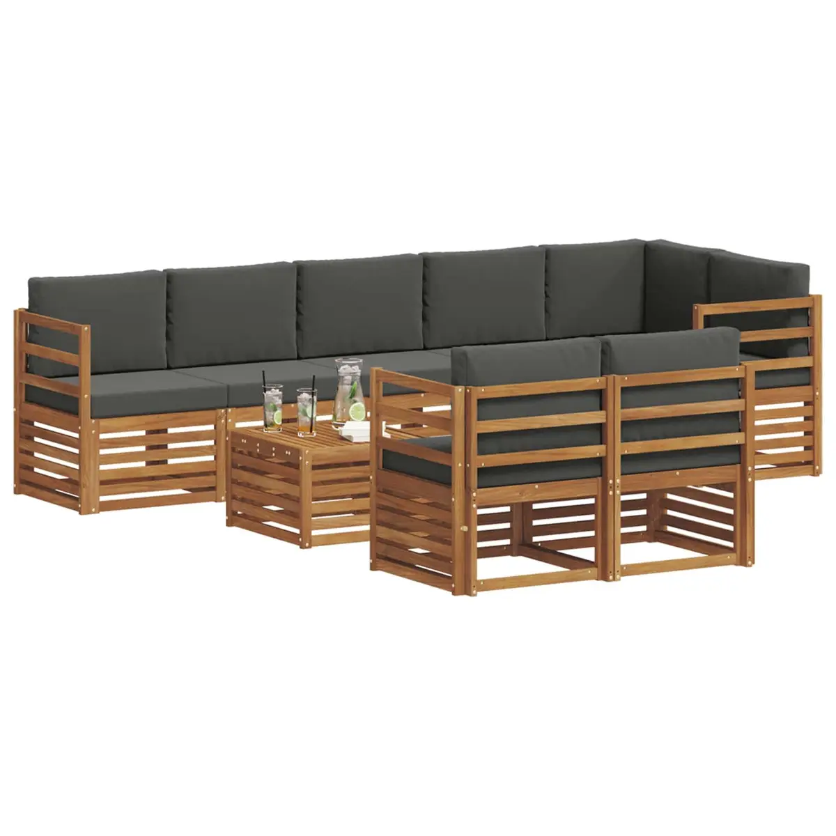 9 Piece Modular Outdoor Sectional Sofa Set