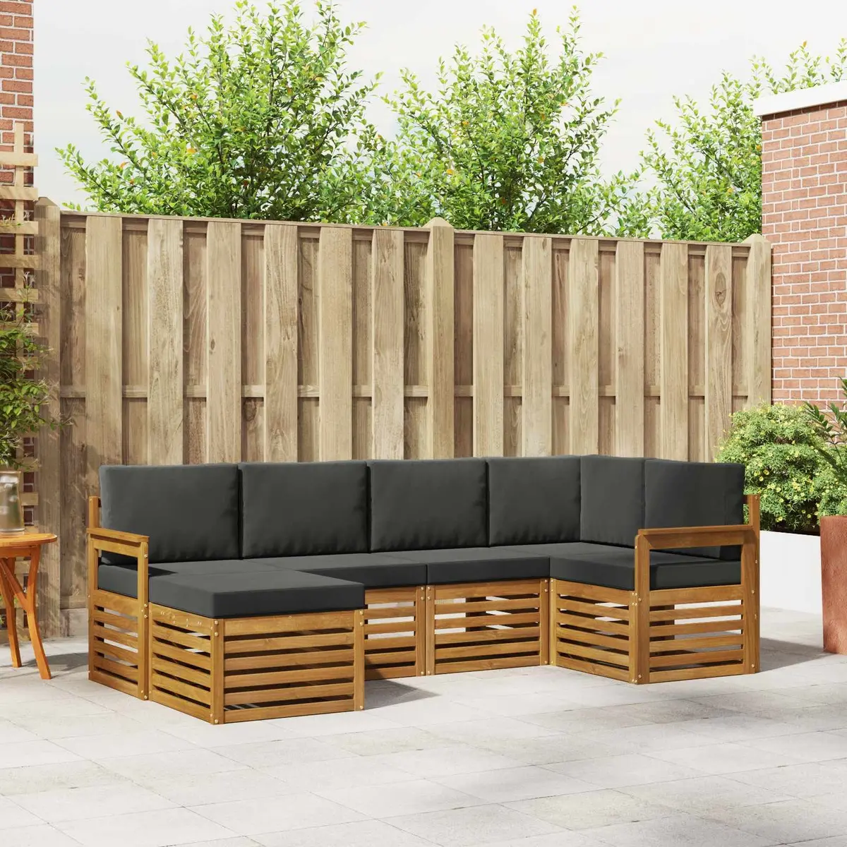 6-Piece Outdoor Sectional Sofa Set in Anthracite