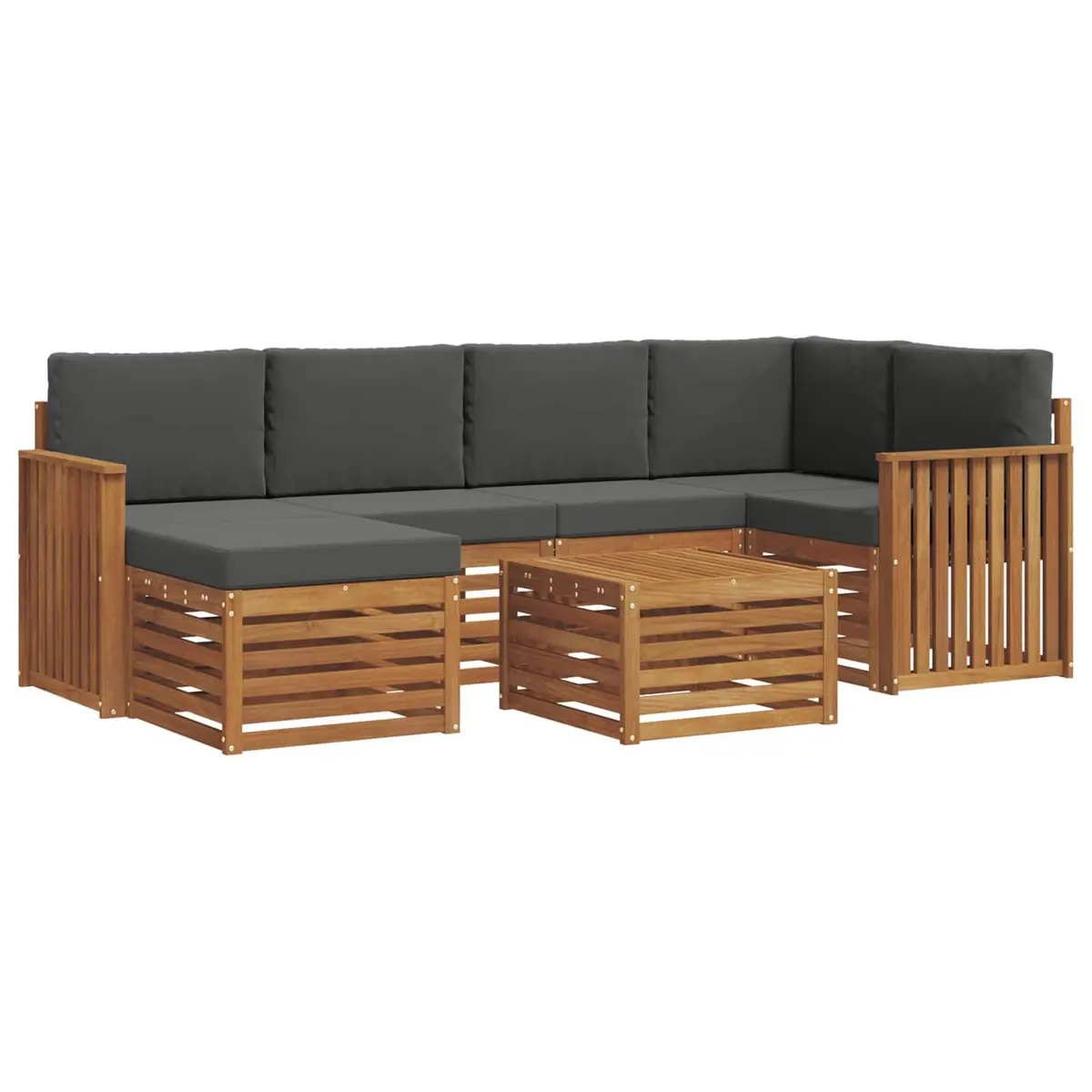 Sectional Sofa Set 7 Pieces Outdoor Garden Furniture Modular Lounge with