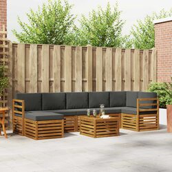 8-Piece Outdoor Sofa Set with Durable Acacia Wood