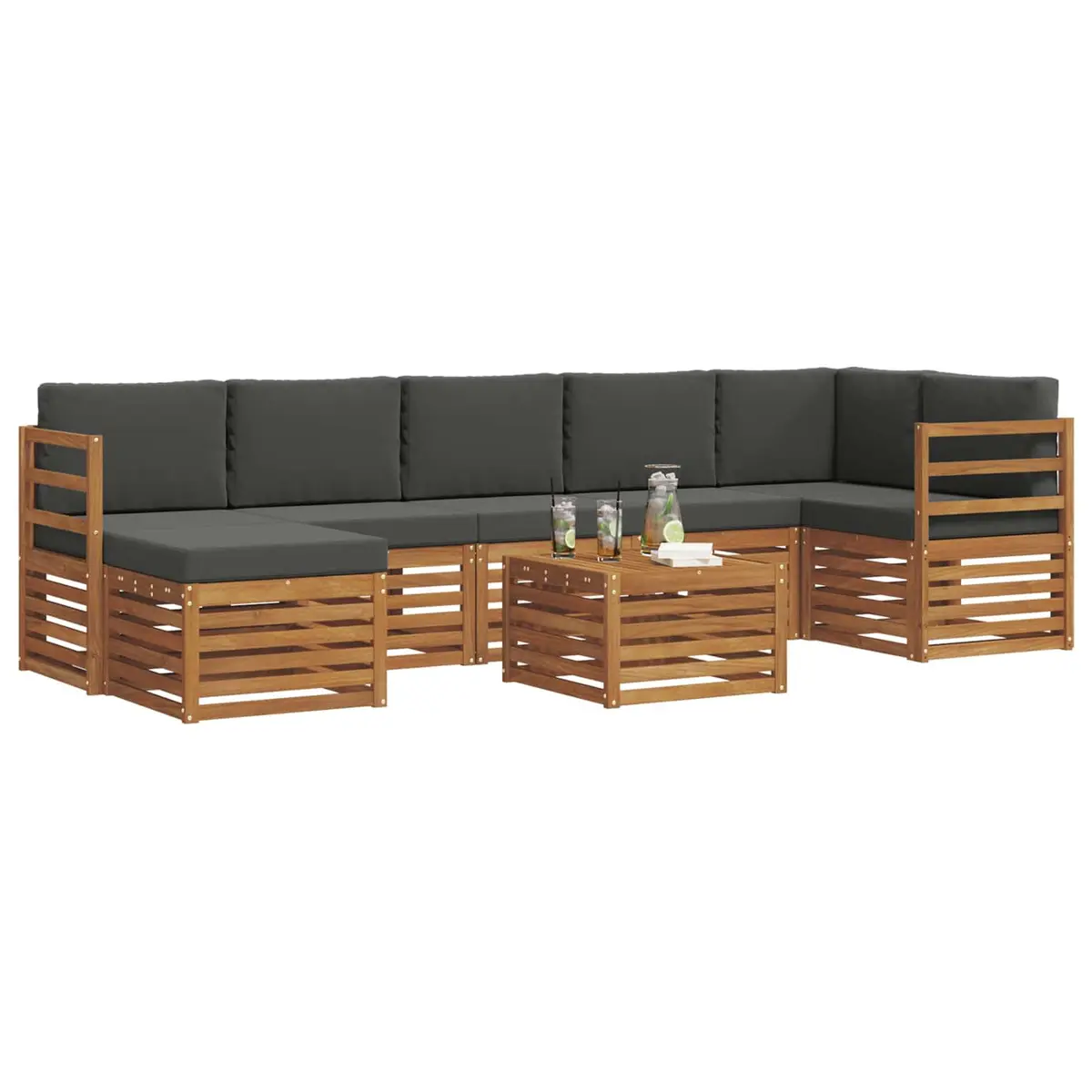 8-Piece Outdoor Sofa Set with Durable Acacia Wood