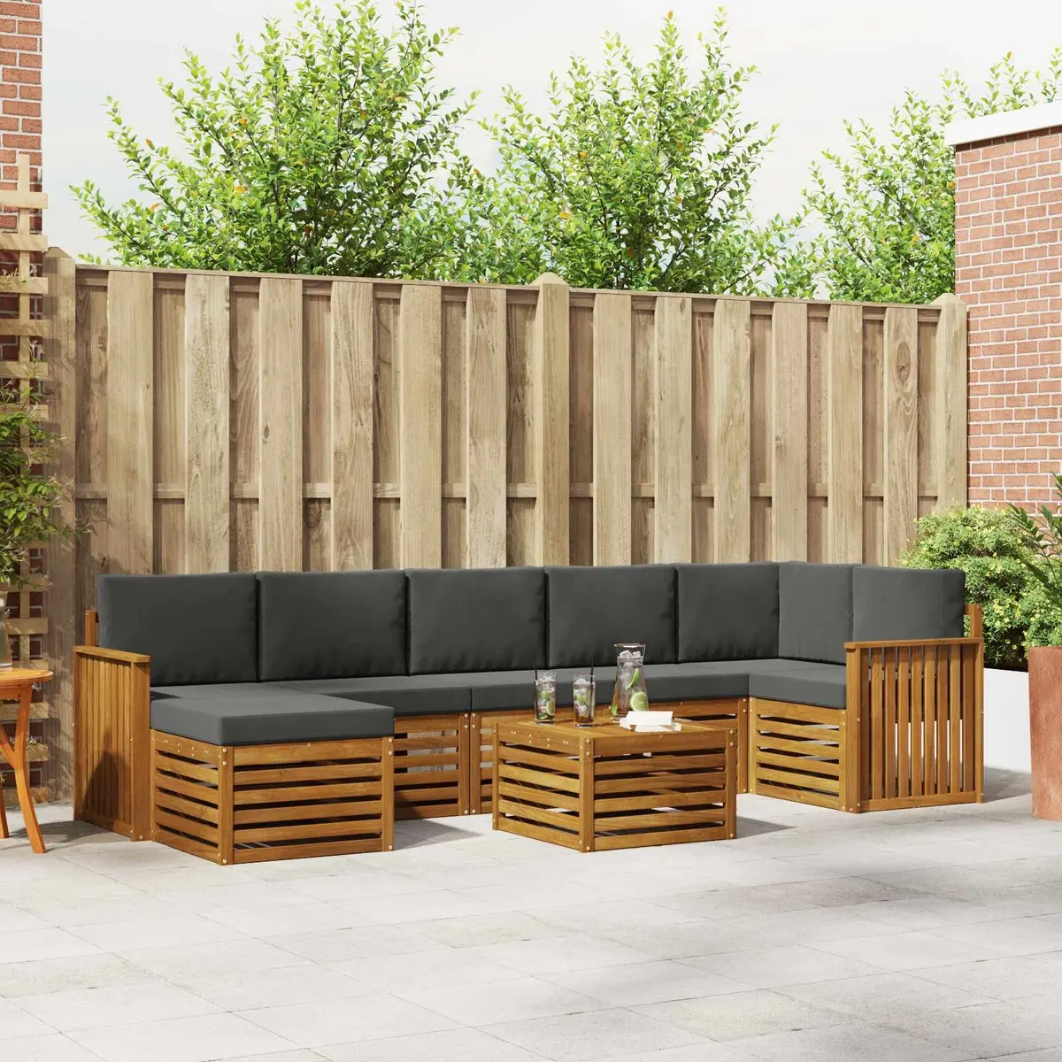 8-Piece Modular Outdoor Sofa Set for Gardens