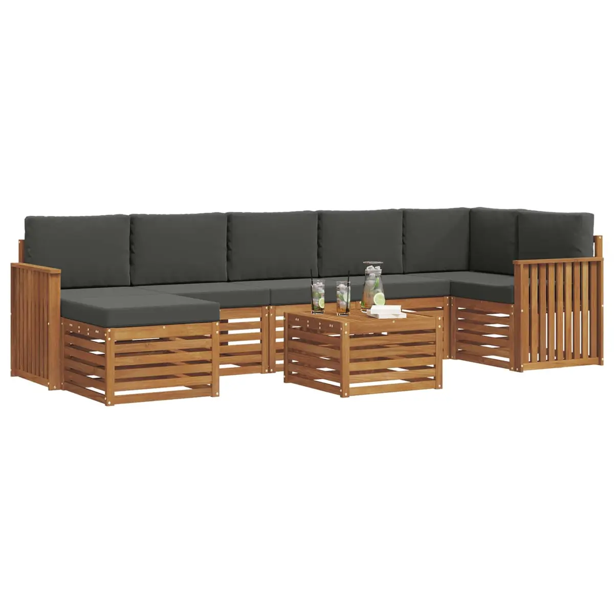 8-Piece Modular Outdoor Sofa Set for Gardens