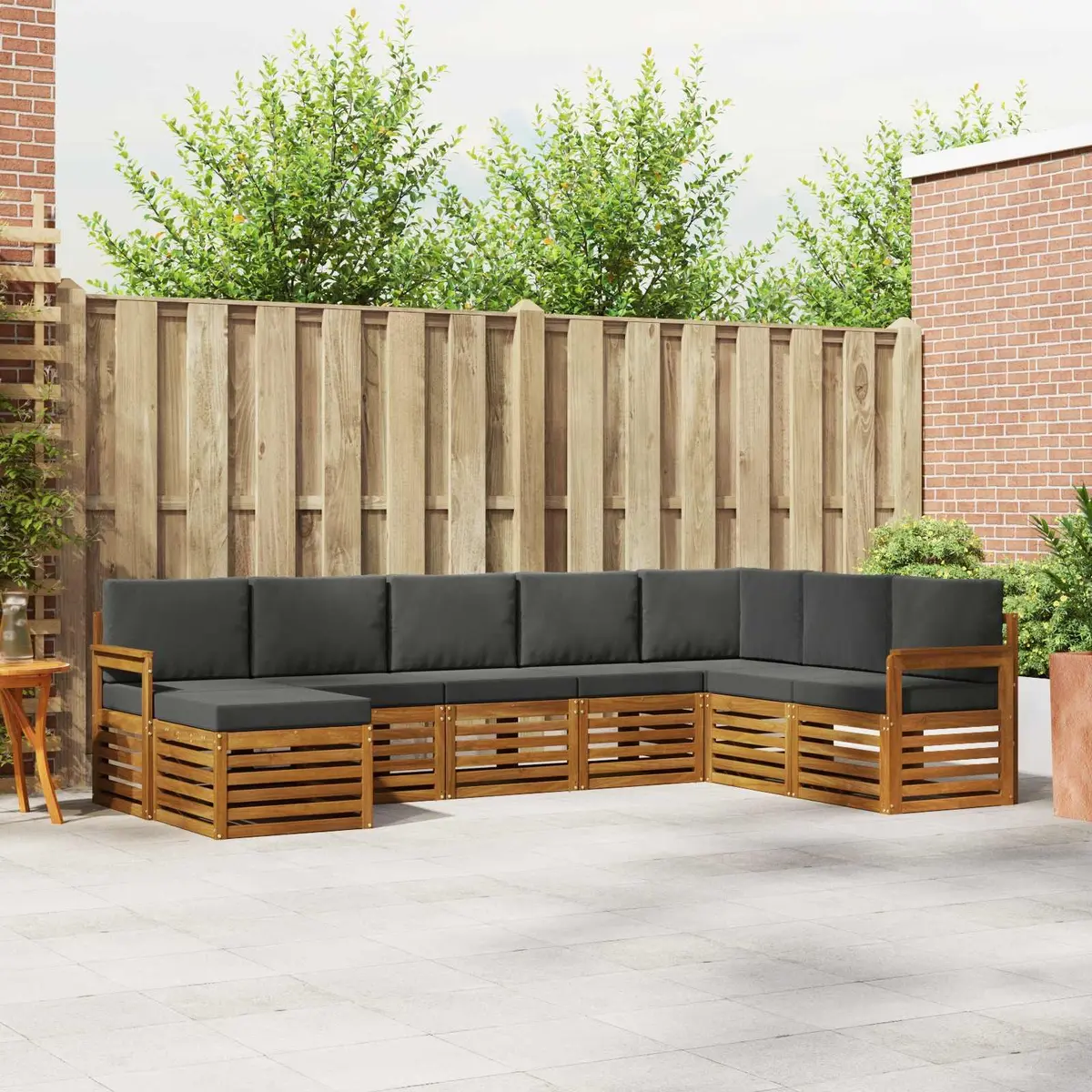 8-Piece Solid Wood Outdoor Sofa Set for Patio