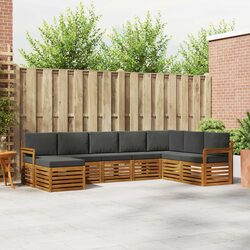 8-Piece Solid Wood Outdoor Sofa Set for Patio