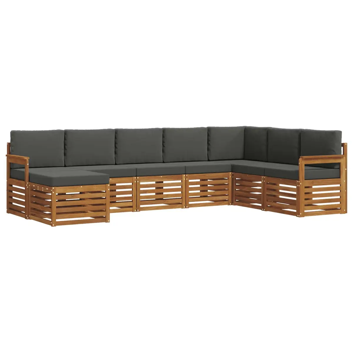 8-Piece Solid Wood Outdoor Sofa Set for Patio