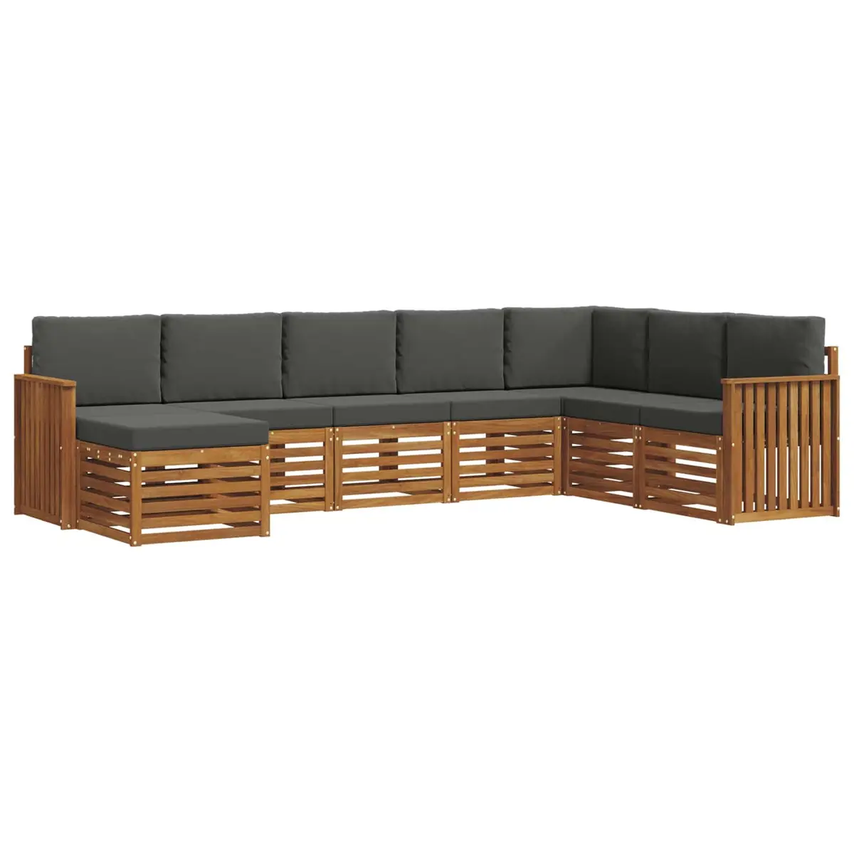8-Piece Modular Outdoor Sofa Set in Solid Acacia Wood