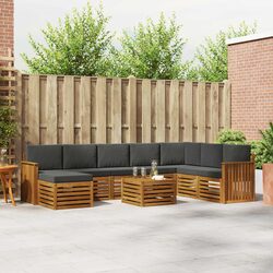 9-Piece Outdoor Sofa Set Made of Solid Acacia Wood