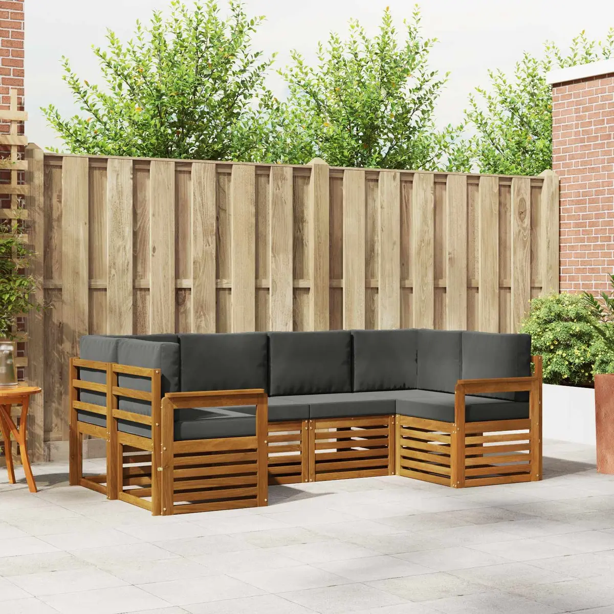 Sectional Sofa Set 6 Pieces Outdoor Garden Furniture Modular Lounge Cushions