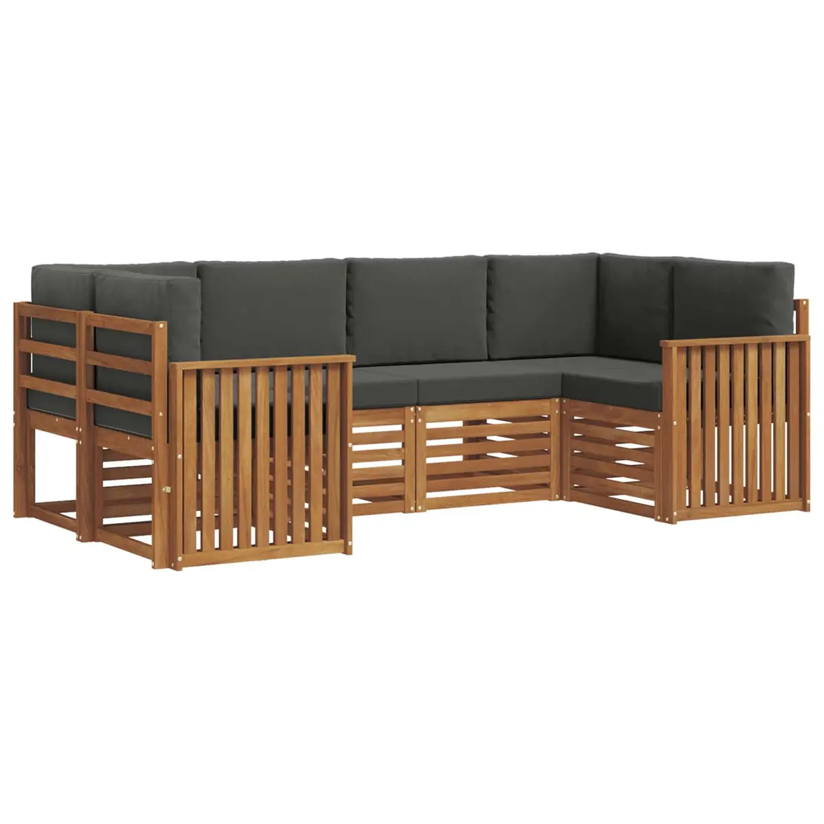 6-Piece Modular Outdoor Sectional Sofa Set in Brown