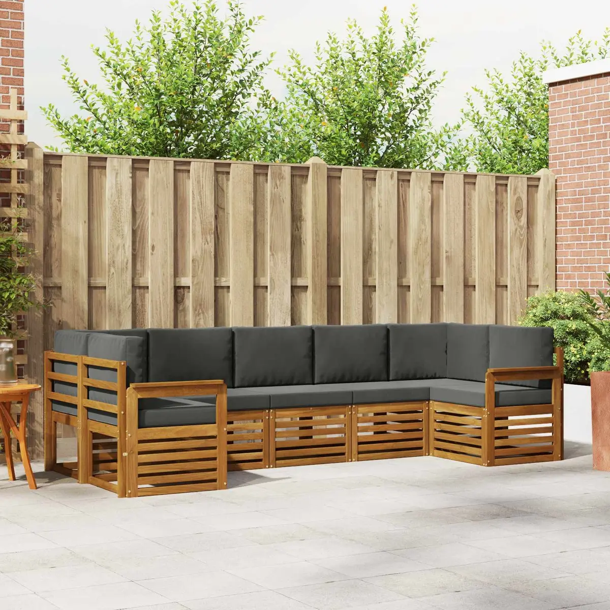 7-Piece Modular Outdoor Sofa Set in Brown