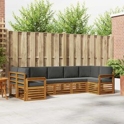 7-Piece Modular Outdoor Sofa Set in Brown