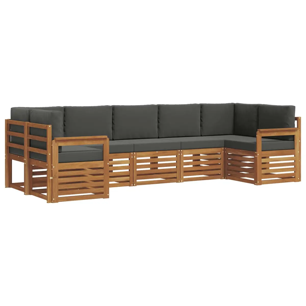 7-Piece Modular Outdoor Sofa Set in Brown