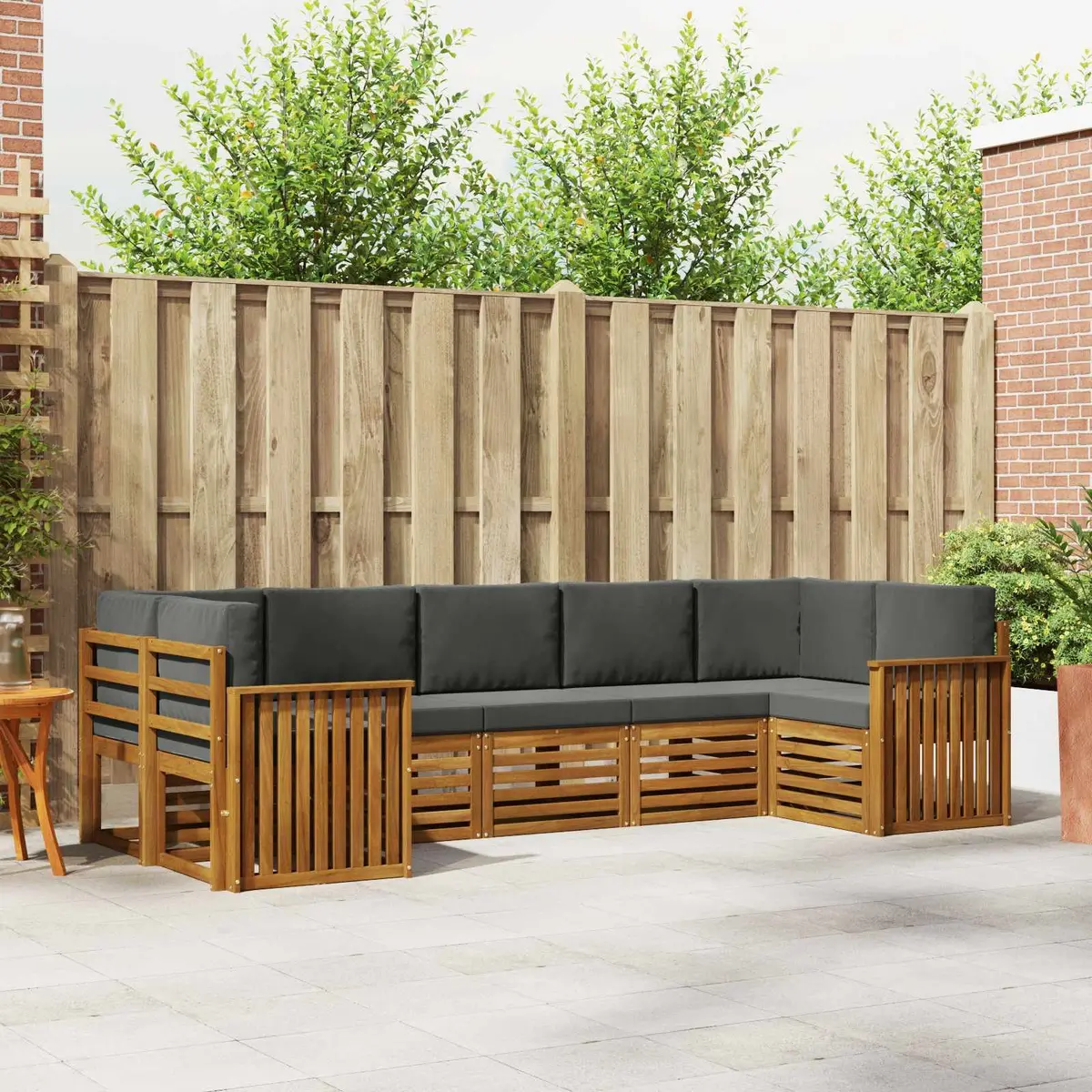 Modular 7-Piece Outdoor Sectional Sofa Set in Brown