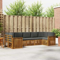 Modular 7-Piece Outdoor Sectional Sofa Set in Brown