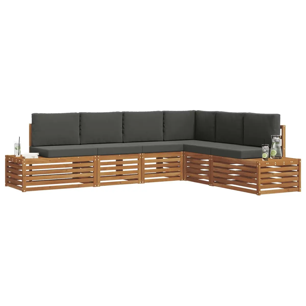 Outdoor Sectional Sofa Set with Acacia Wood