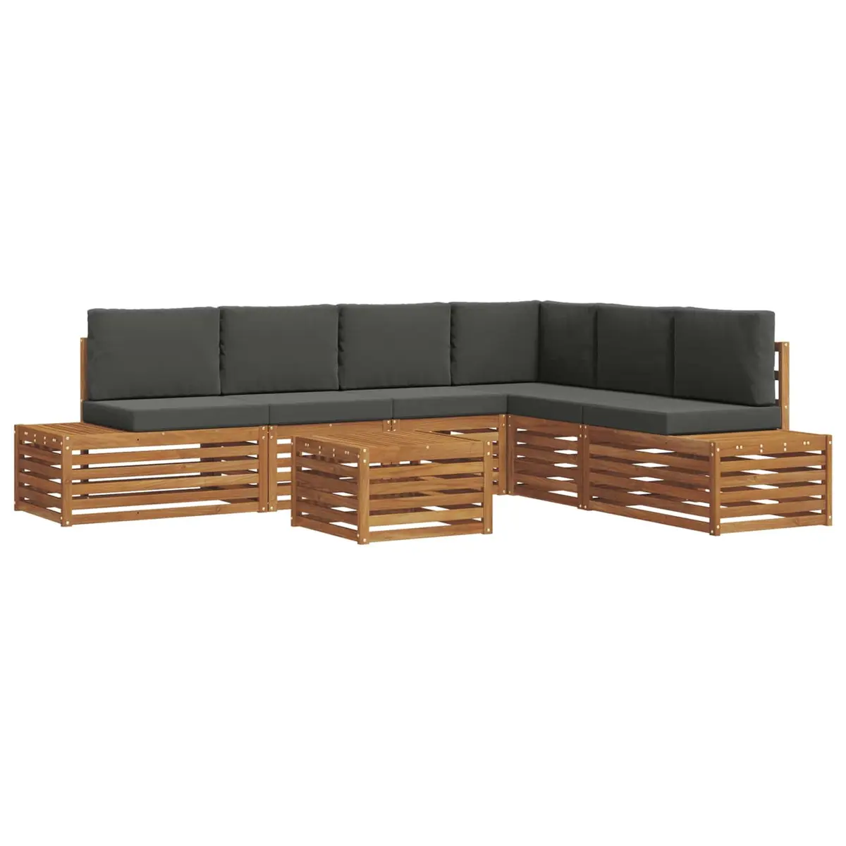 7-Piece Outdoor Sectional Sofa Set with Cushions