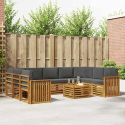 10-Piece Acacia Wood Outdoor Sofa Set for Gardens