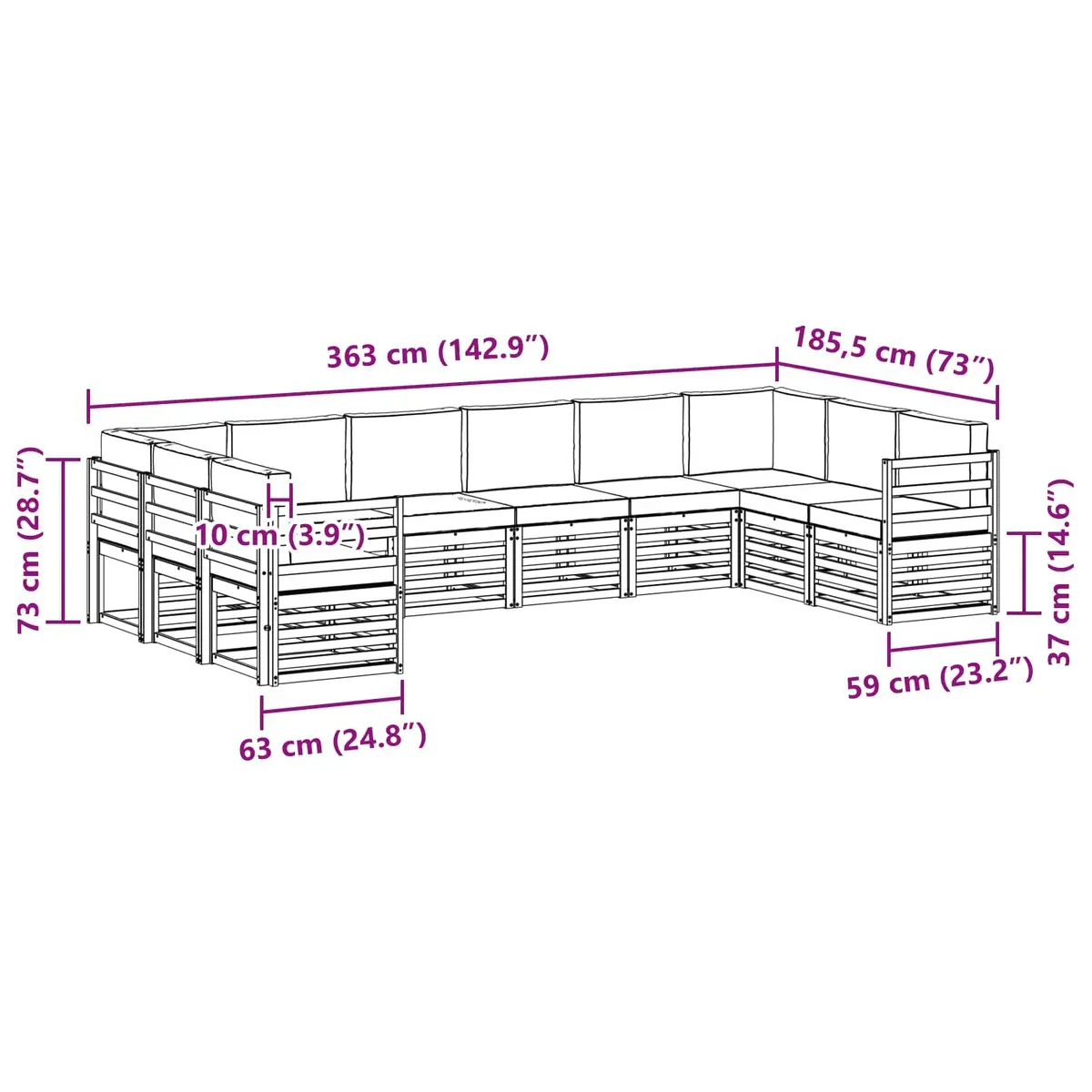 Outdoor Sectional Sofa Set for Patios and Gardens