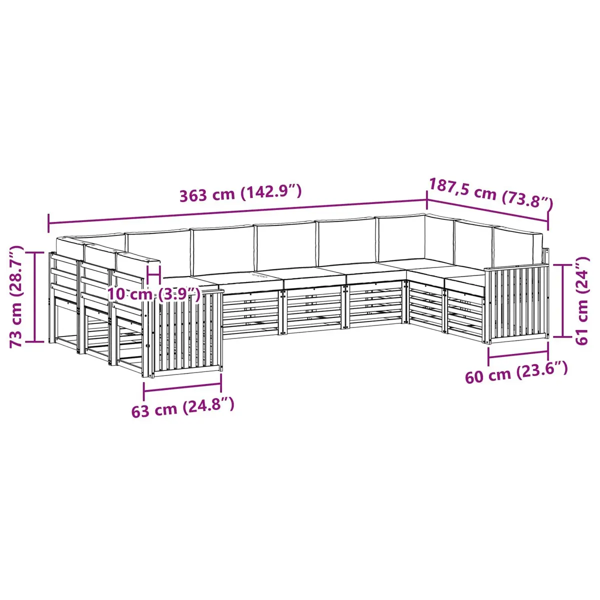 Modular Outdoor Sectional Sofa Set