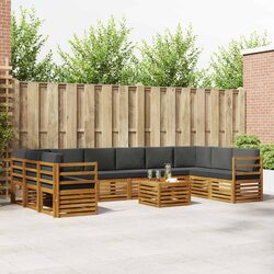 11-Piece Modular Outdoor Sofa Set with Cushions
