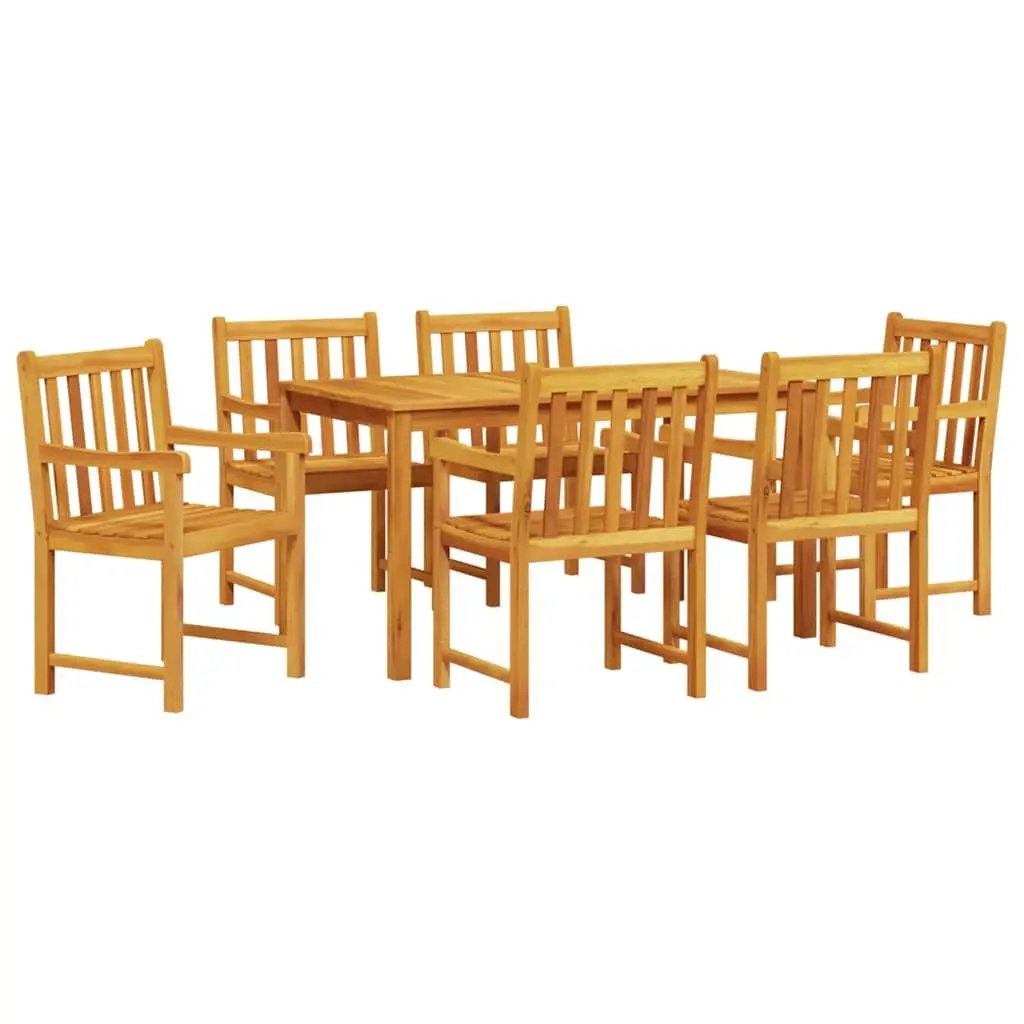 7-Piece Brown Wood Garden Dining Set for Outdoor Spaces