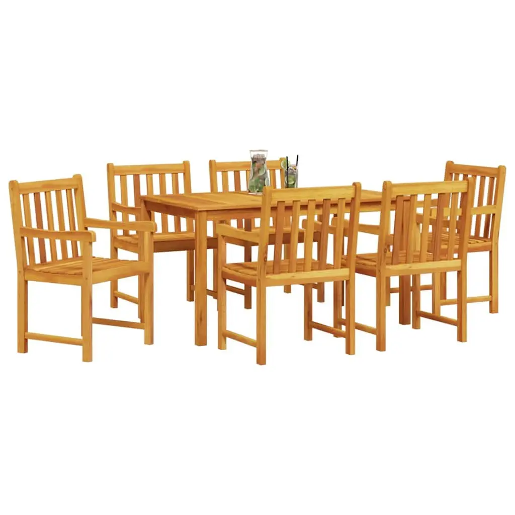 7-Piece Brown Wood Garden Dining Set for Outdoor Spaces