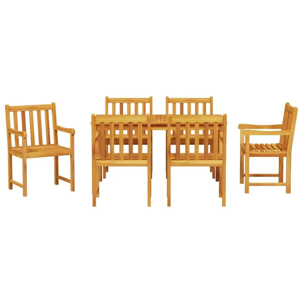 7-Piece Brown Wood Garden Dining Set for Outdoor Spaces