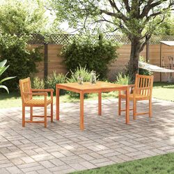 Solid Acacia Wood Garden Dining Set 3-Piece Brown