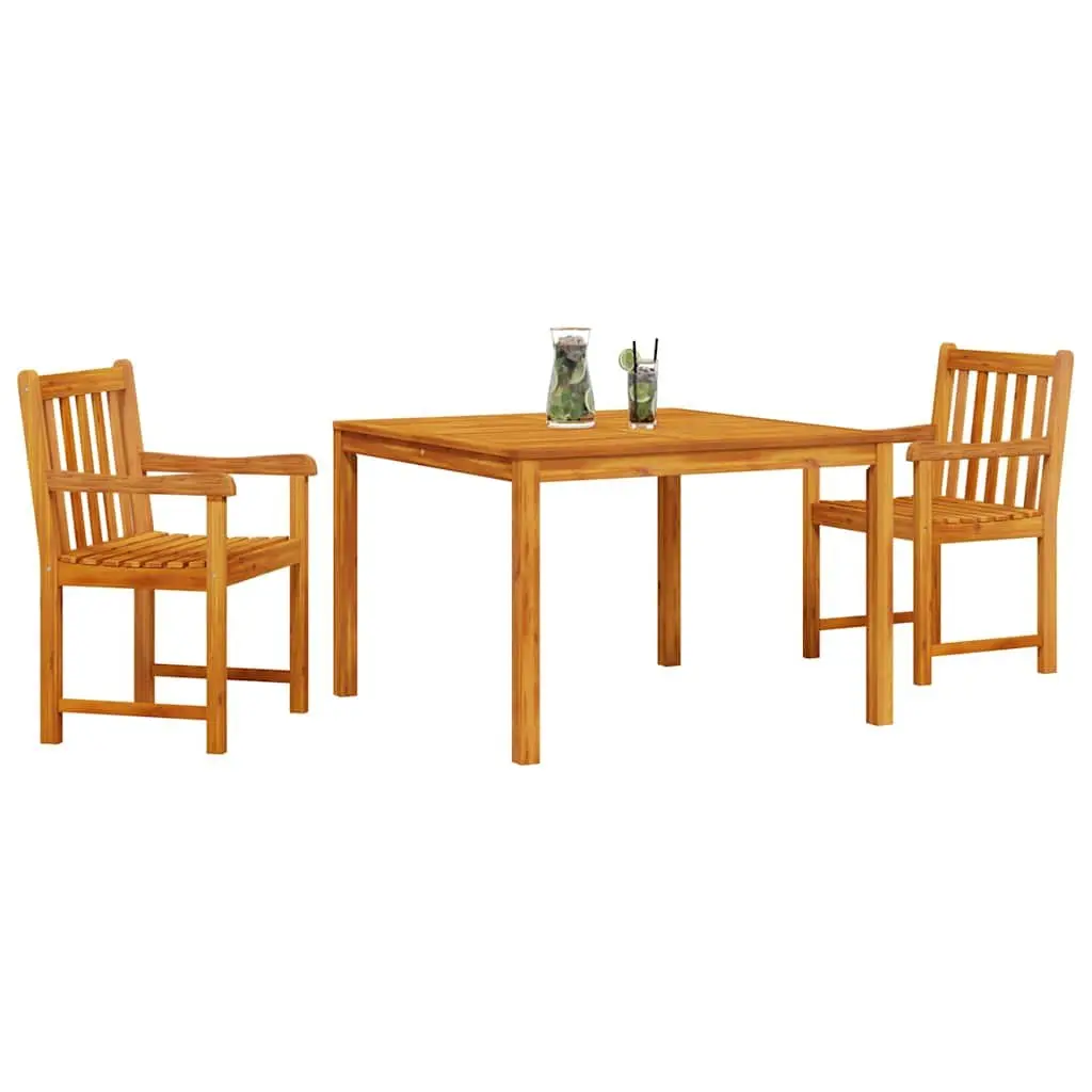 Solid Acacia Wood Garden Dining Set 3-Piece Brown