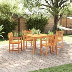Sturdy 5-Piece Garden Dining Set with Acacia Wood