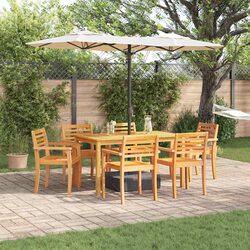 7-Piece Outdoor Dining Set in Brown Acacia Wood