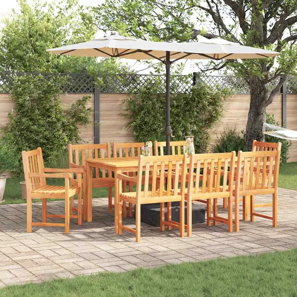 9-Piece Outdoor Dining Set in Solid Acacia Wood