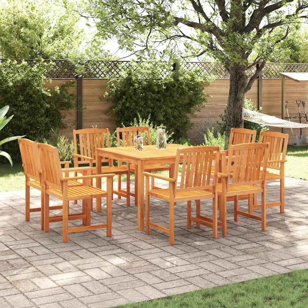 9-Piece Solid Acacia Wood Garden Dining Set