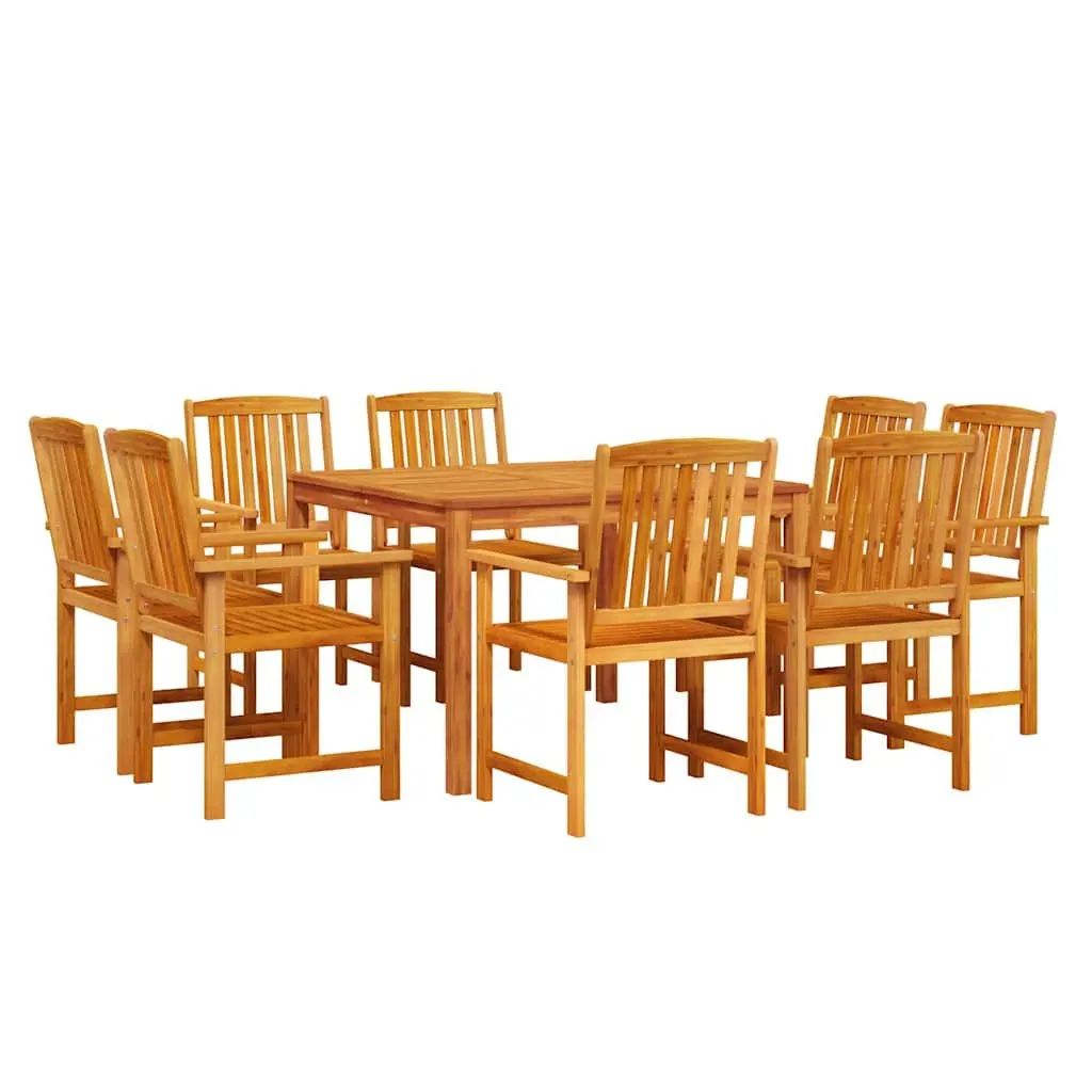 9-Piece Solid Acacia Wood Garden Dining Set