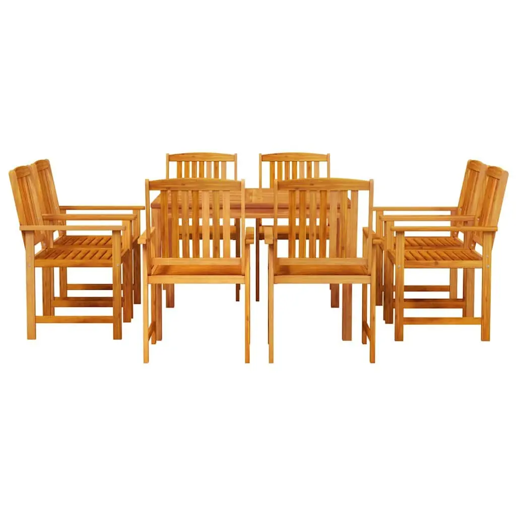 9-Piece Solid Acacia Wood Garden Dining Set