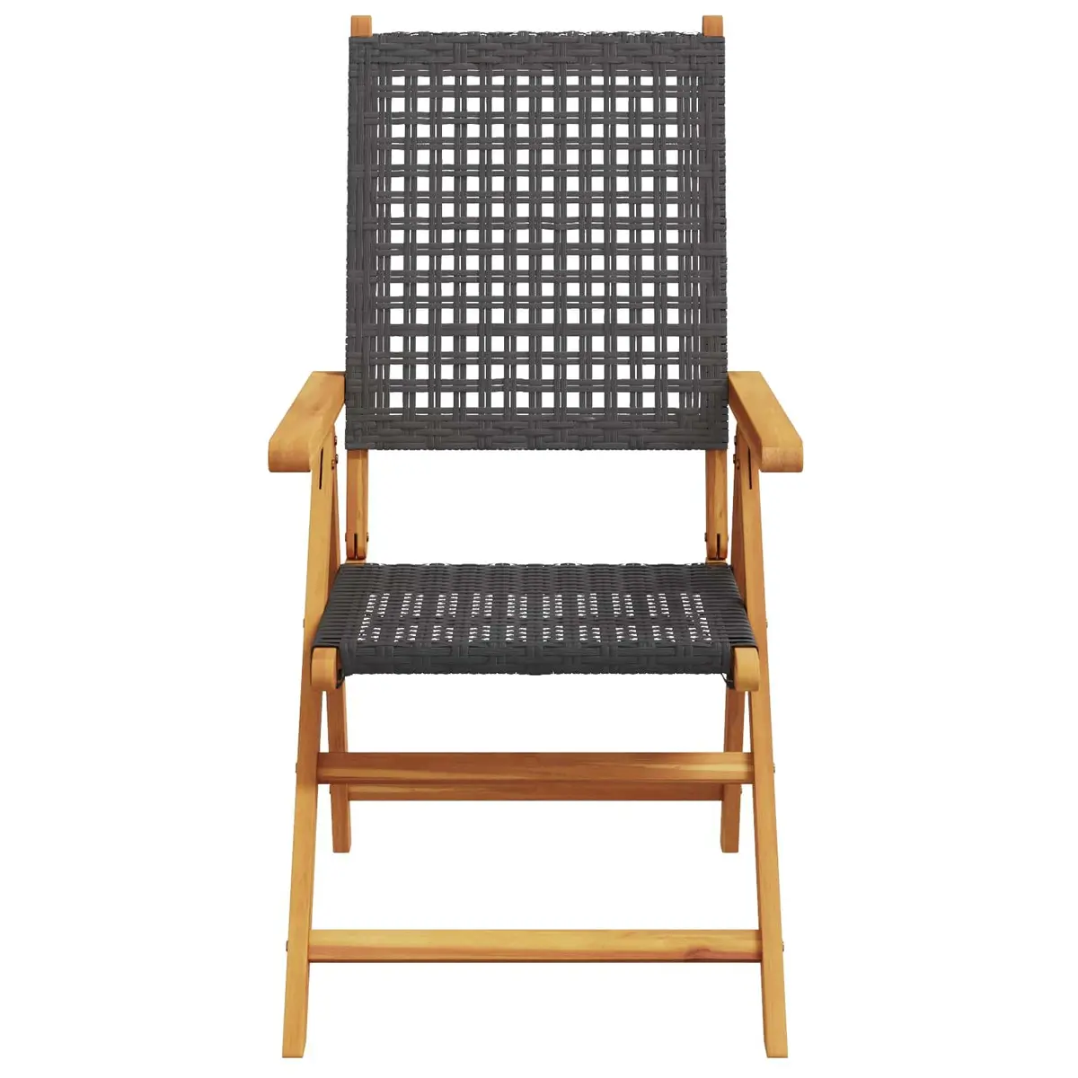 5-Piece Folding Outdoor Dining Set in Black Acacia