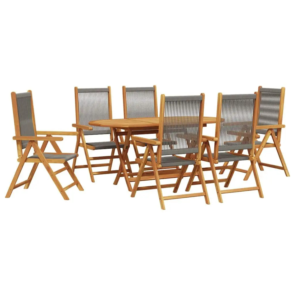 Garden Dining Set 7 Piece Acacia Wood Grey