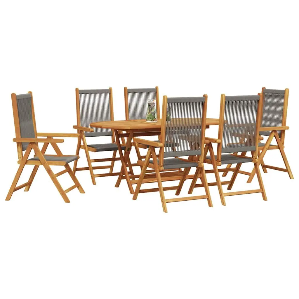 Garden Dining Set 7 Piece Acacia Wood Grey