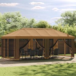 Premium 6 x 3 m Black Steel Gazebo Frame for Outdoors