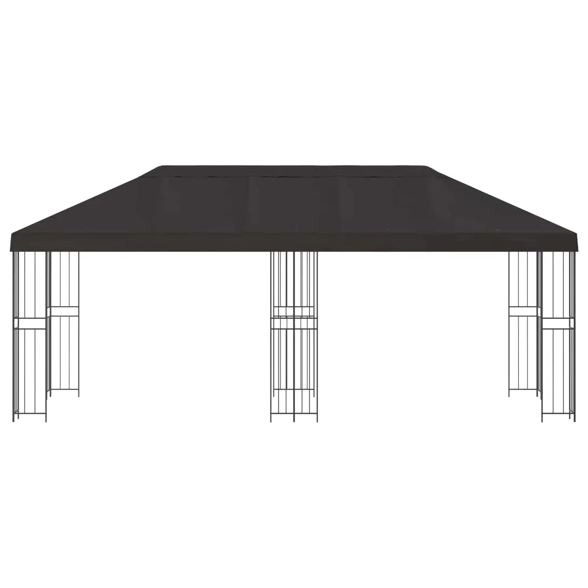 Garden Gazebo Polyester 6x3m Anthracite with Mesh Sidewalls