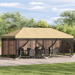 Durable Garden Gazebo with Mesh Sidewalls 6 x 3 m