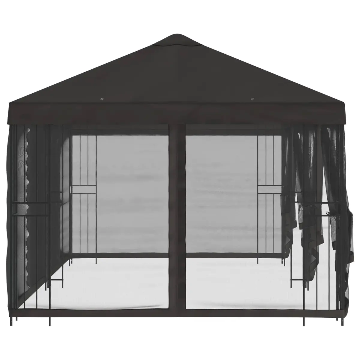 Garden Gazebo Polyester Steel 6x3m Anthracite Mesh Sidewalls