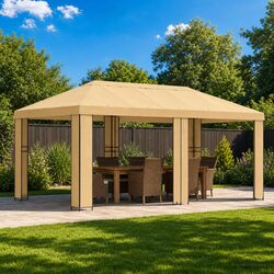 Outdoor Canopy Shelter 6x3m Cream Polyester Steel Frame