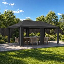 Durable 6 x 3 m Anthracite Garden Gazebo with Steel Frame