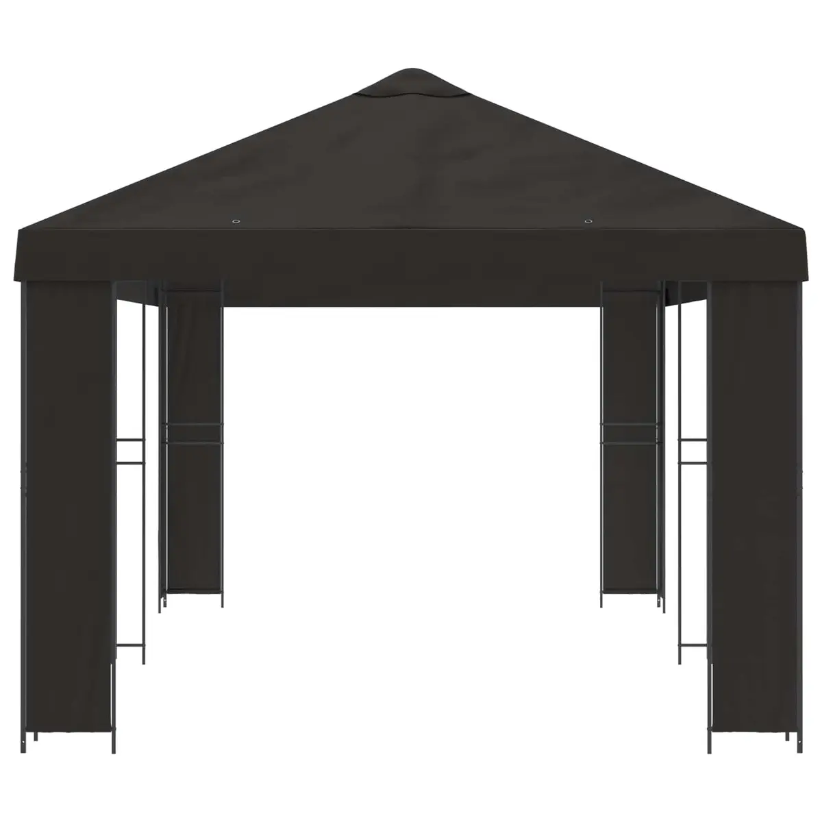 Garden Gazebo Steel Frame Polyester Canopy 6 x 3 m Anthracite