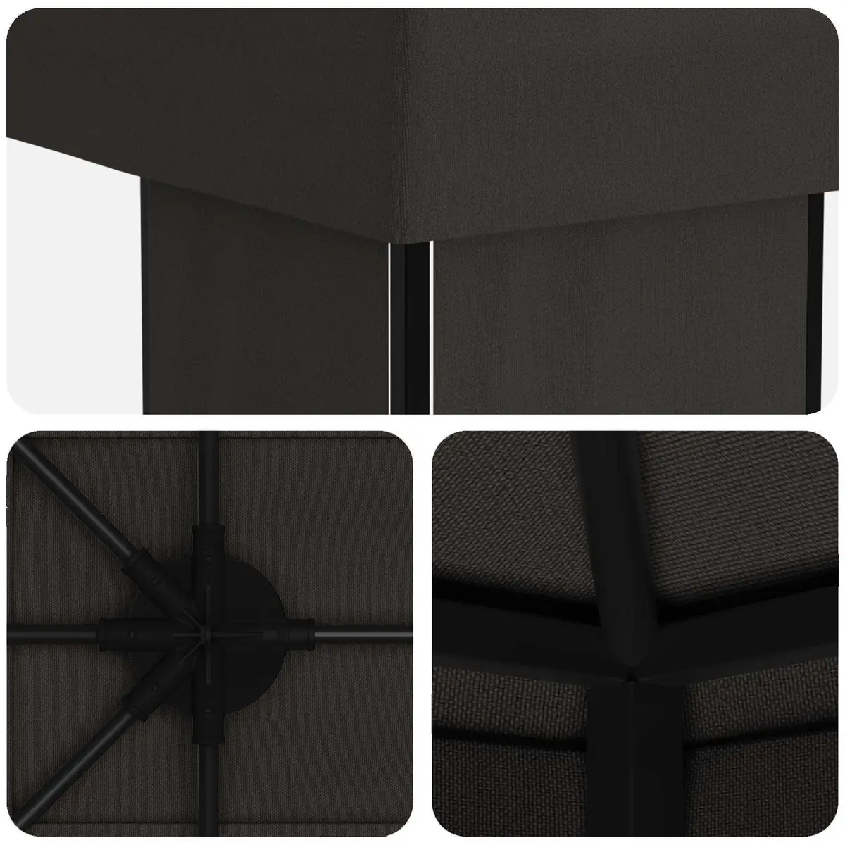 Garden Gazebo Steel Frame Polyester Canopy 6 x 3 m Anthracite