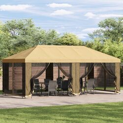 Durable Garden Gazebo 6x3m with Mesh Sidewalls