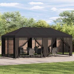 Sturdy 6x3m Garden Gazebo with Mesh Sidewalls
